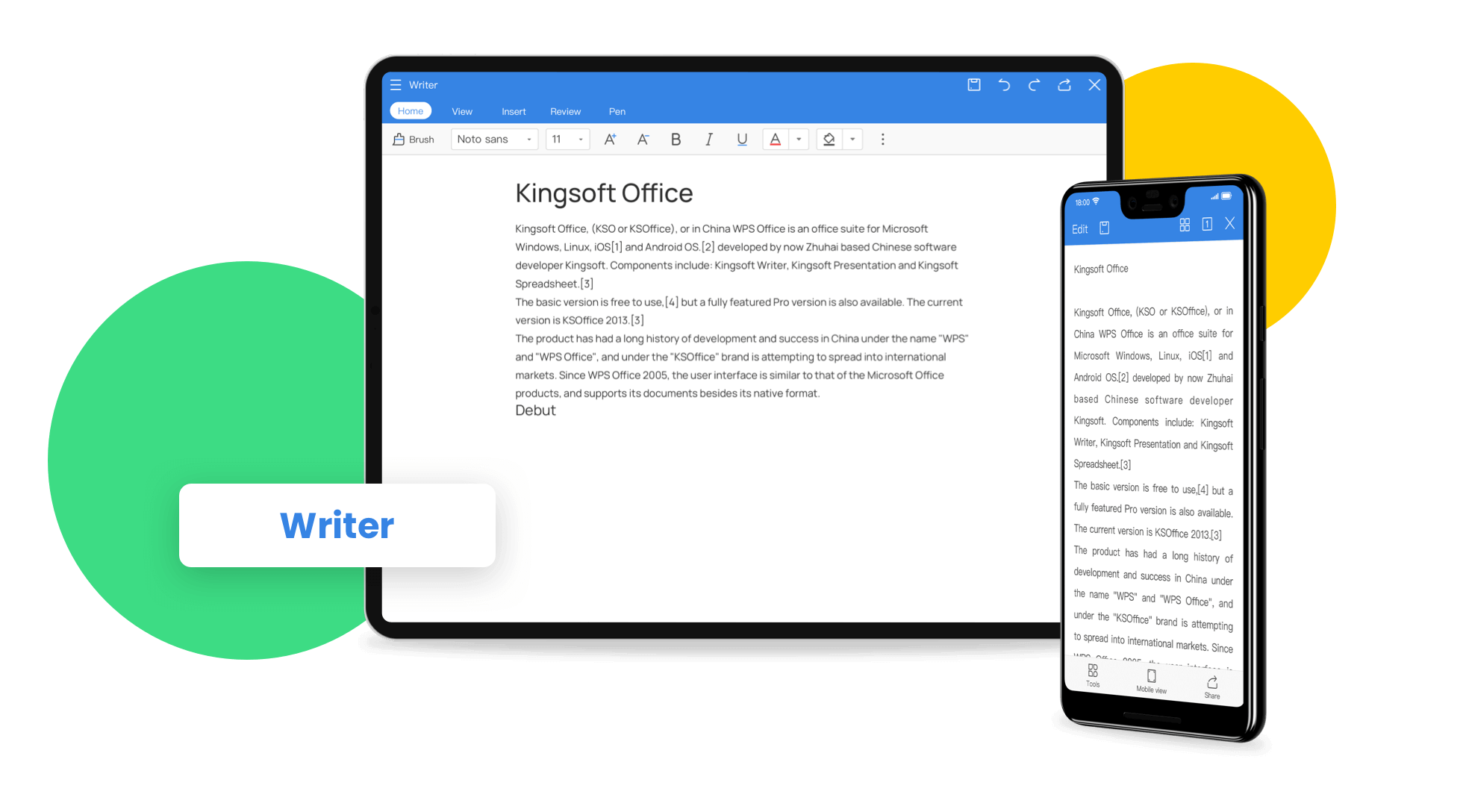免費的全功能 Android 版 Office 套件